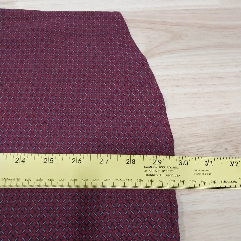 Cremieux Mens Button Down Shirt Geometric Pattern XL Burgundy RED 100% Cotton